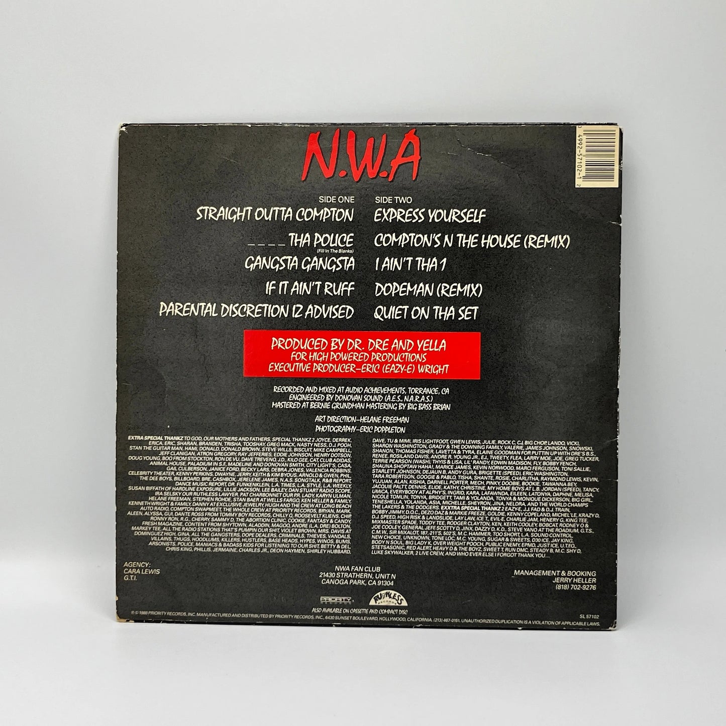 N.W.A - Straight Outta Compton LP