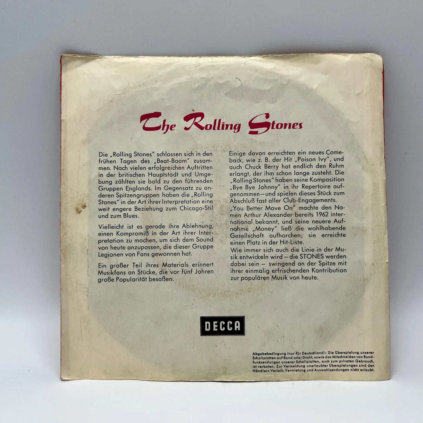 The Rolling Stones - I Wanna be Your Man/Money Single