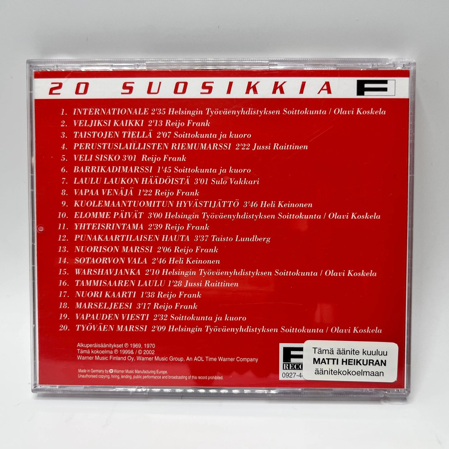 Various – Veljiksi Kaikki - Työväen Lauluja CD