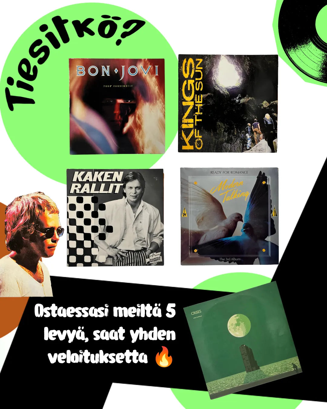 🔥 OSTA 5 VINYYLIÄ, MAKSA 4