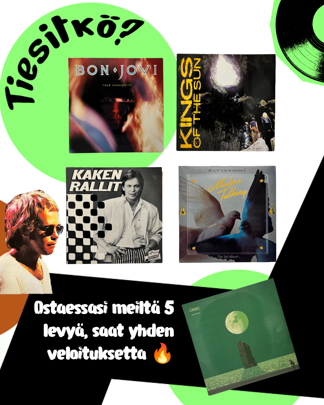 🔥 OSTA 5 VINYYLIÄ, MAKSA 4