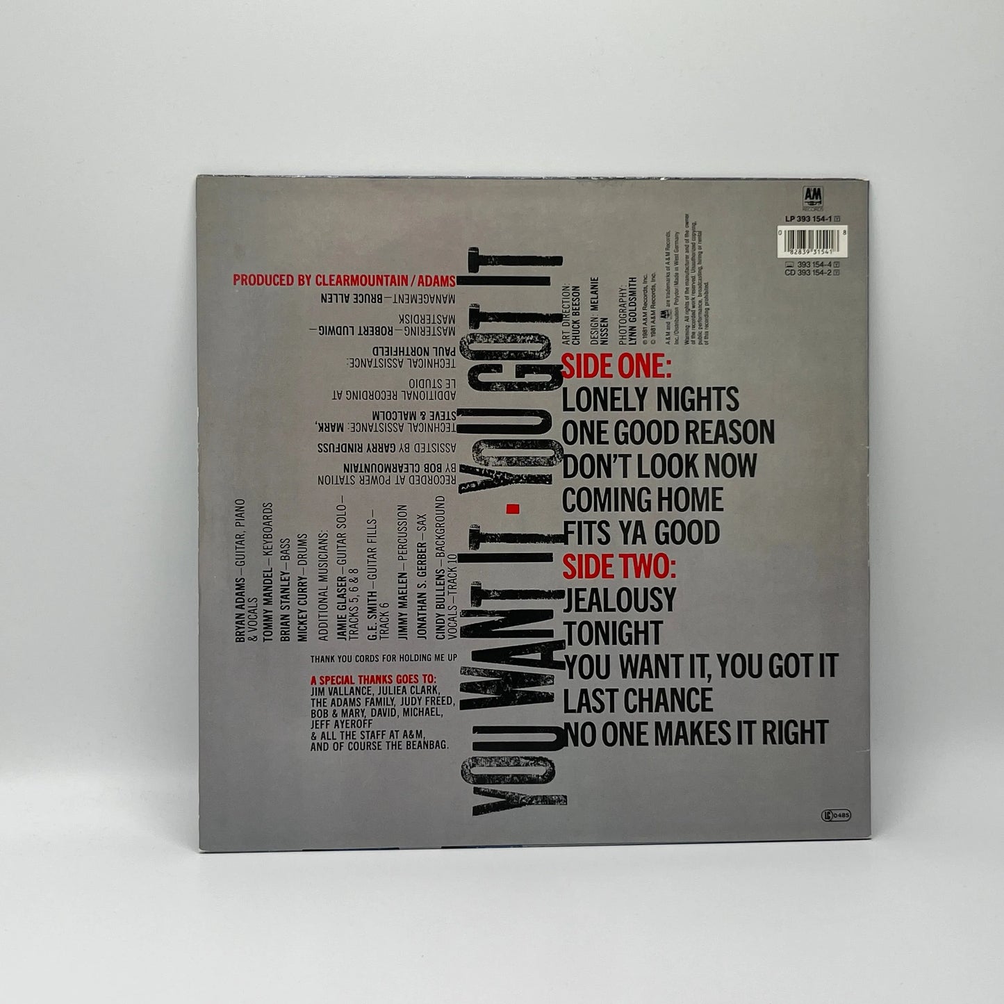 Bryan Adams - You Want It You Got It LP