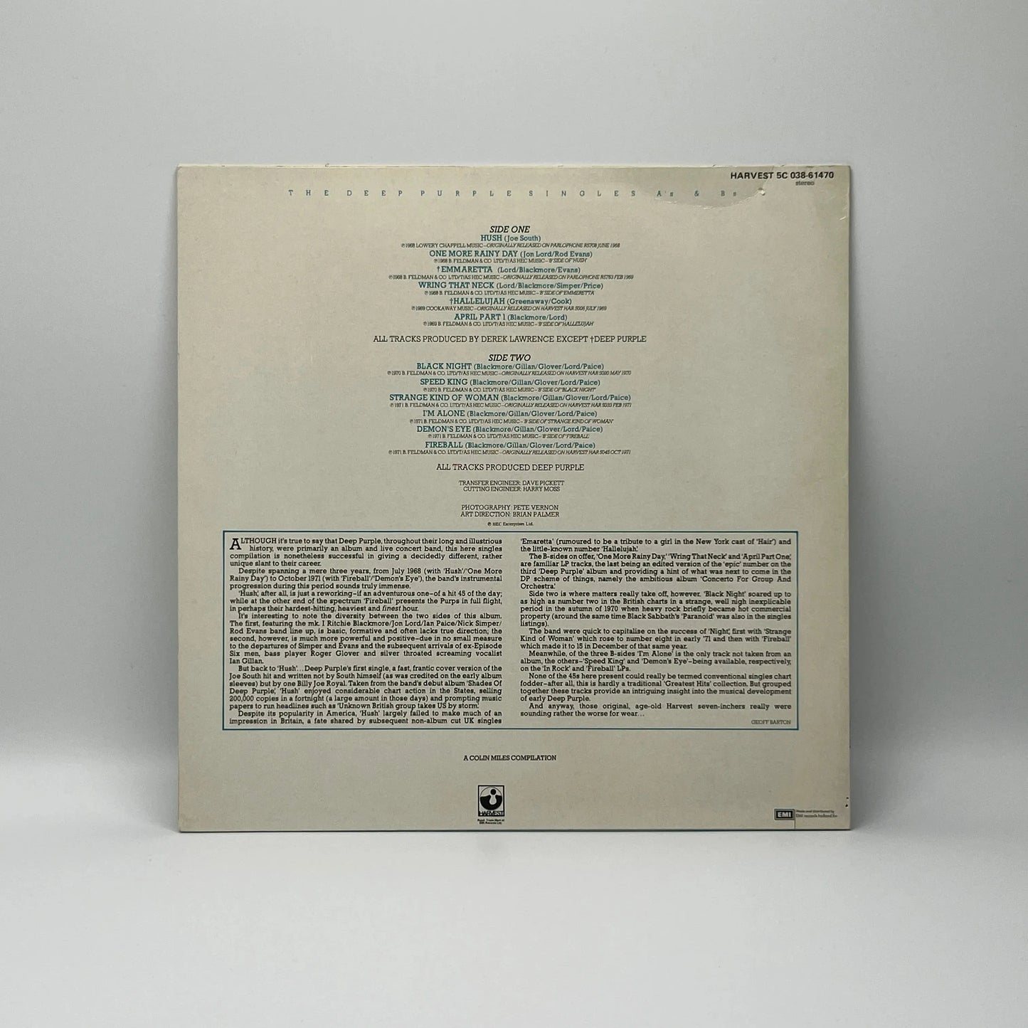 Deep Purple - Single's A's & B's LP