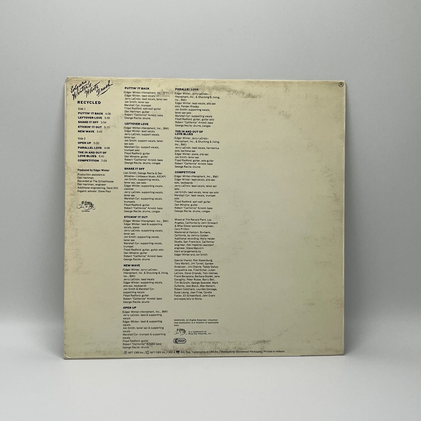 Edgar Winter's White Trash - Recycled LP