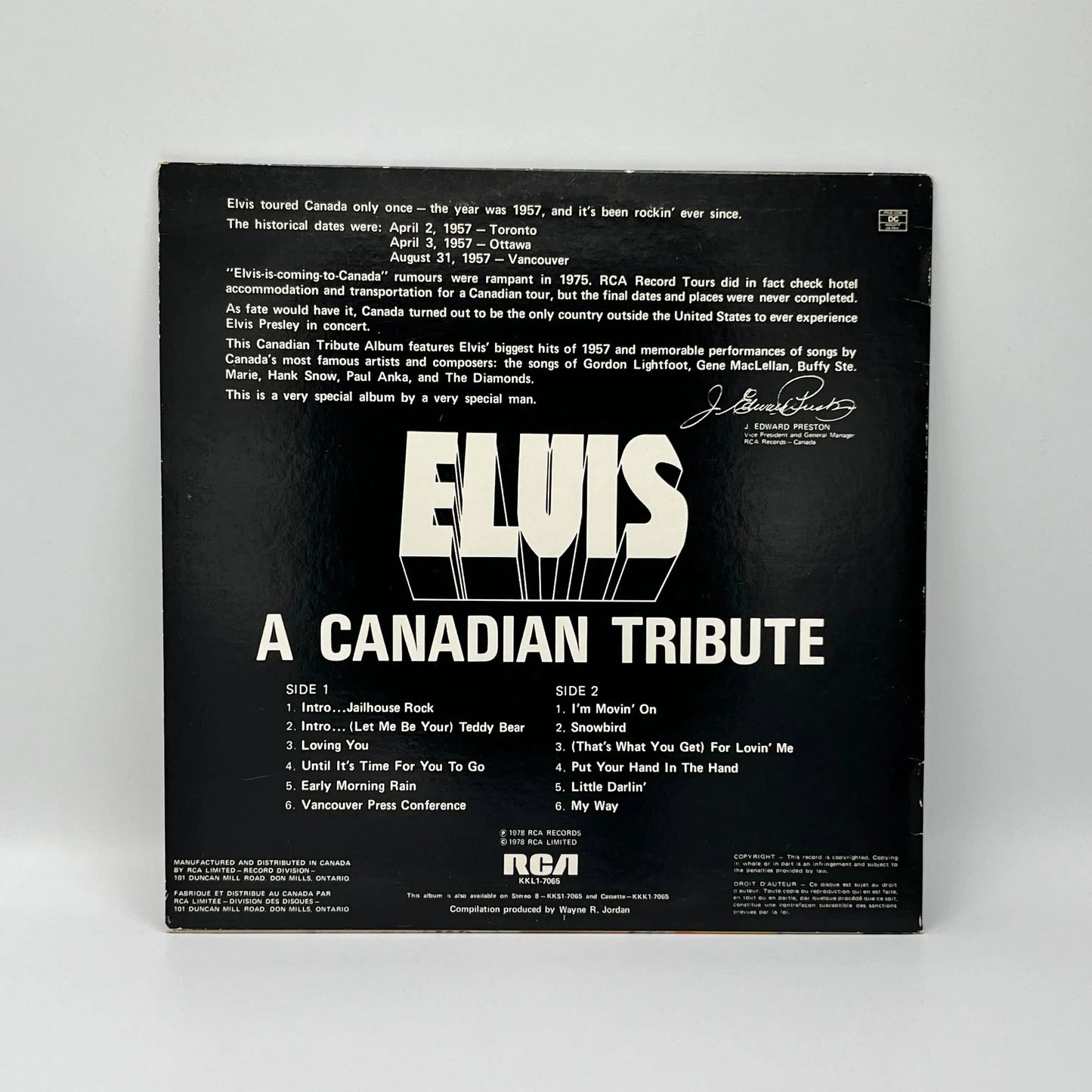 Elvis Presley - A Canadian Tribute LP