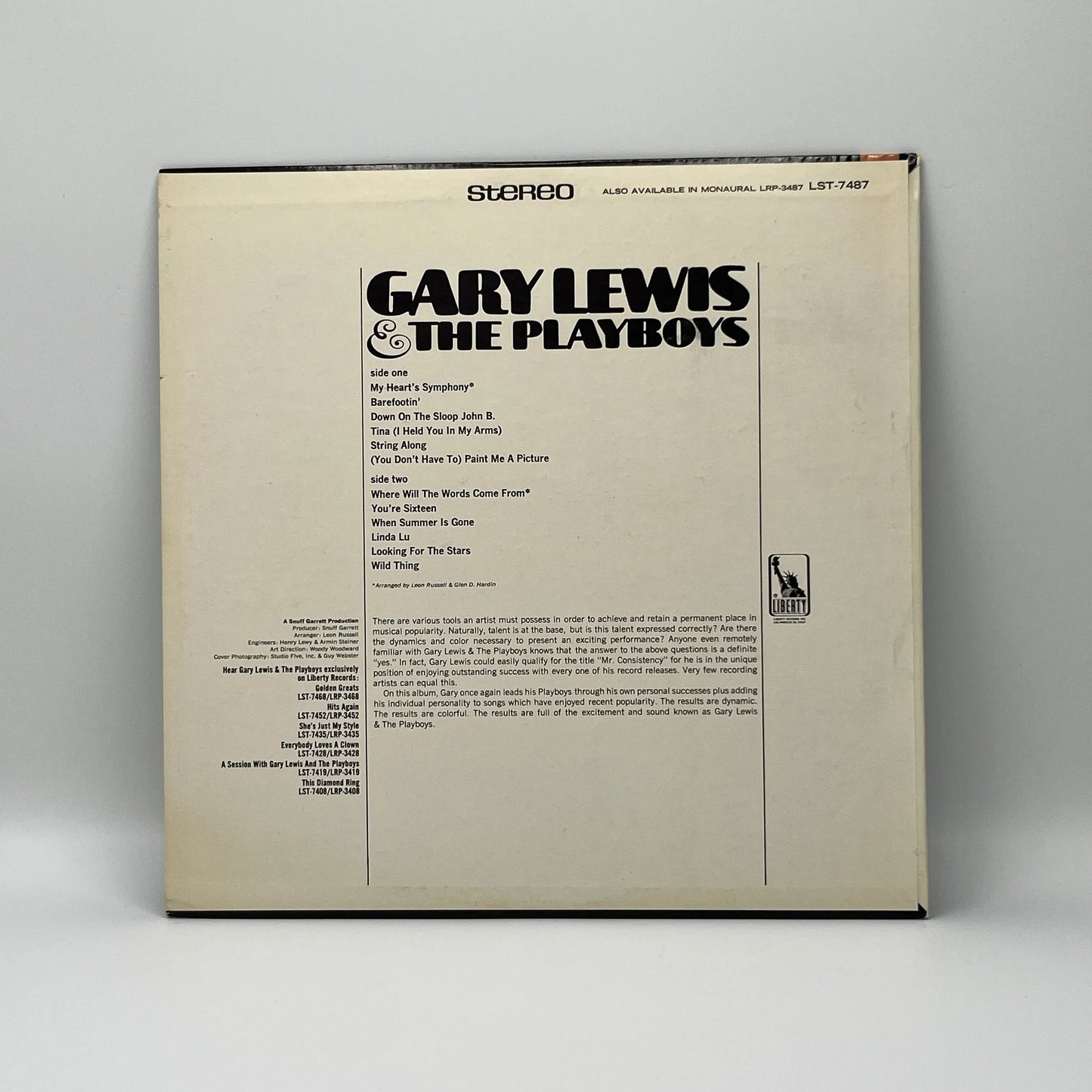 Gary Lewis & The Playboys – (You Don't Have To) Paint Me A Picture LP