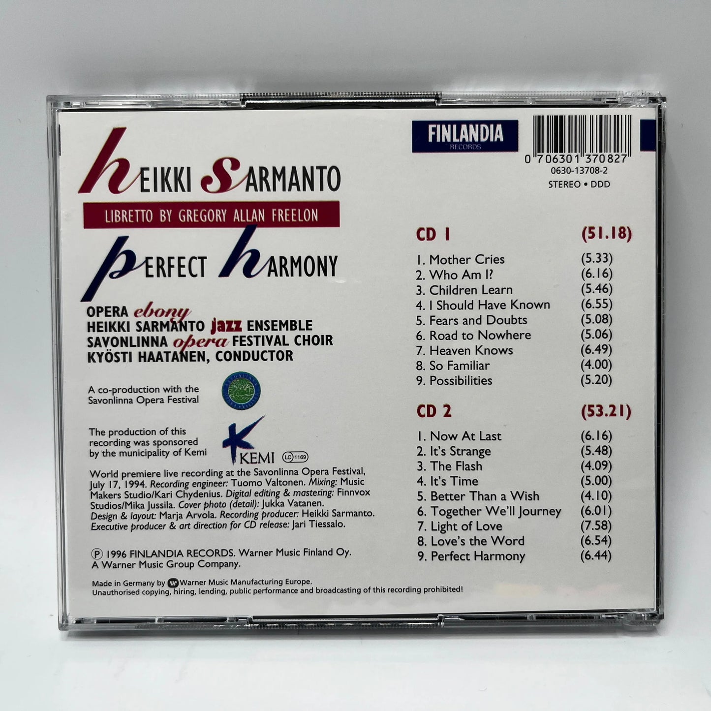 Heikki Sarmanto, Opera Ebony – Perfect Harmony 2CD