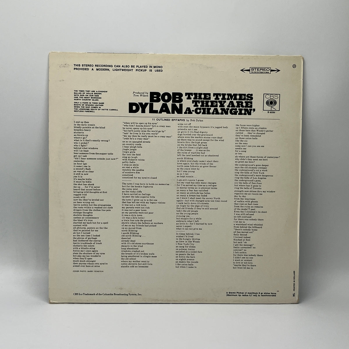 Bob Dylan – The Times They Are A-Changin' LP