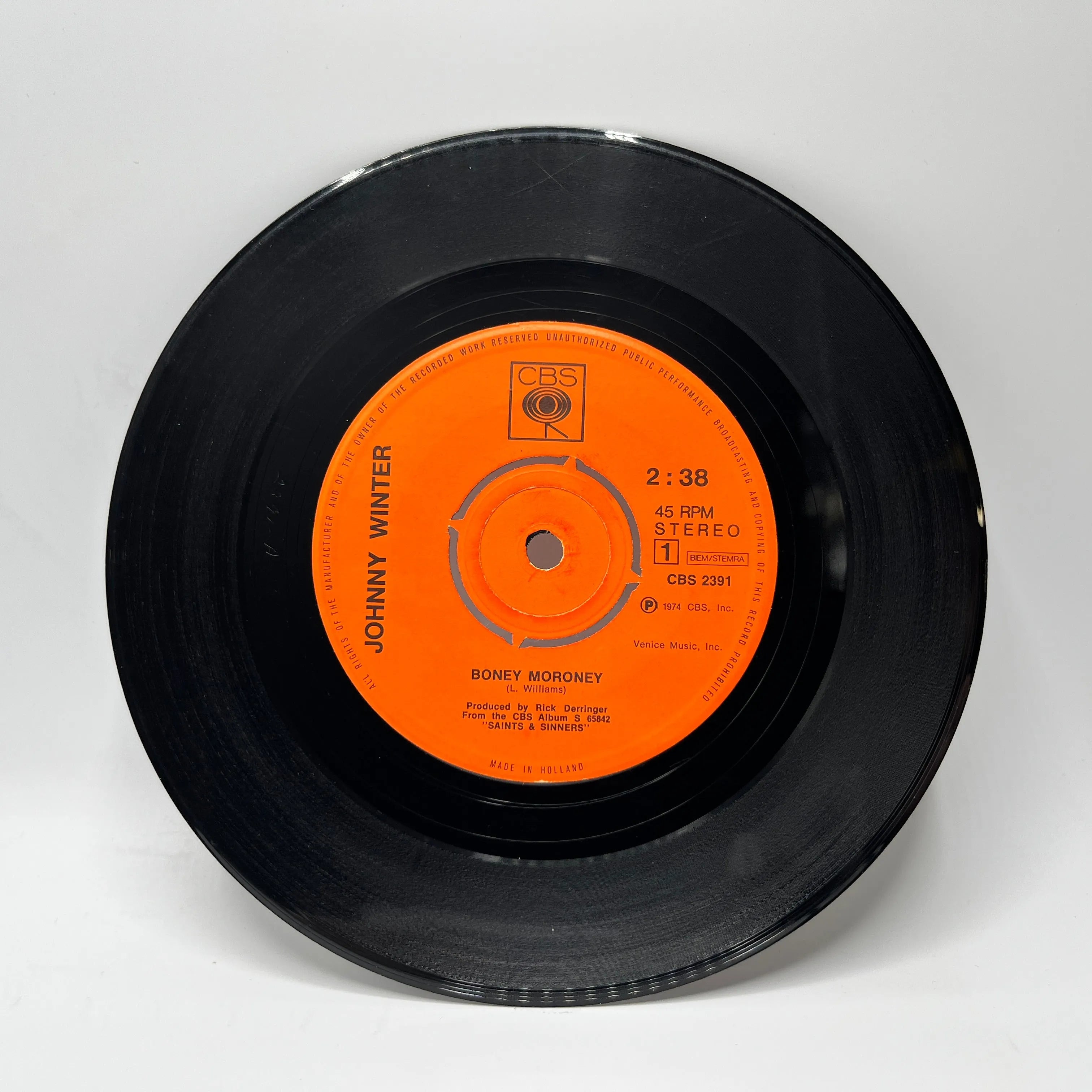 Johnny Winter – Boney Moroney Single