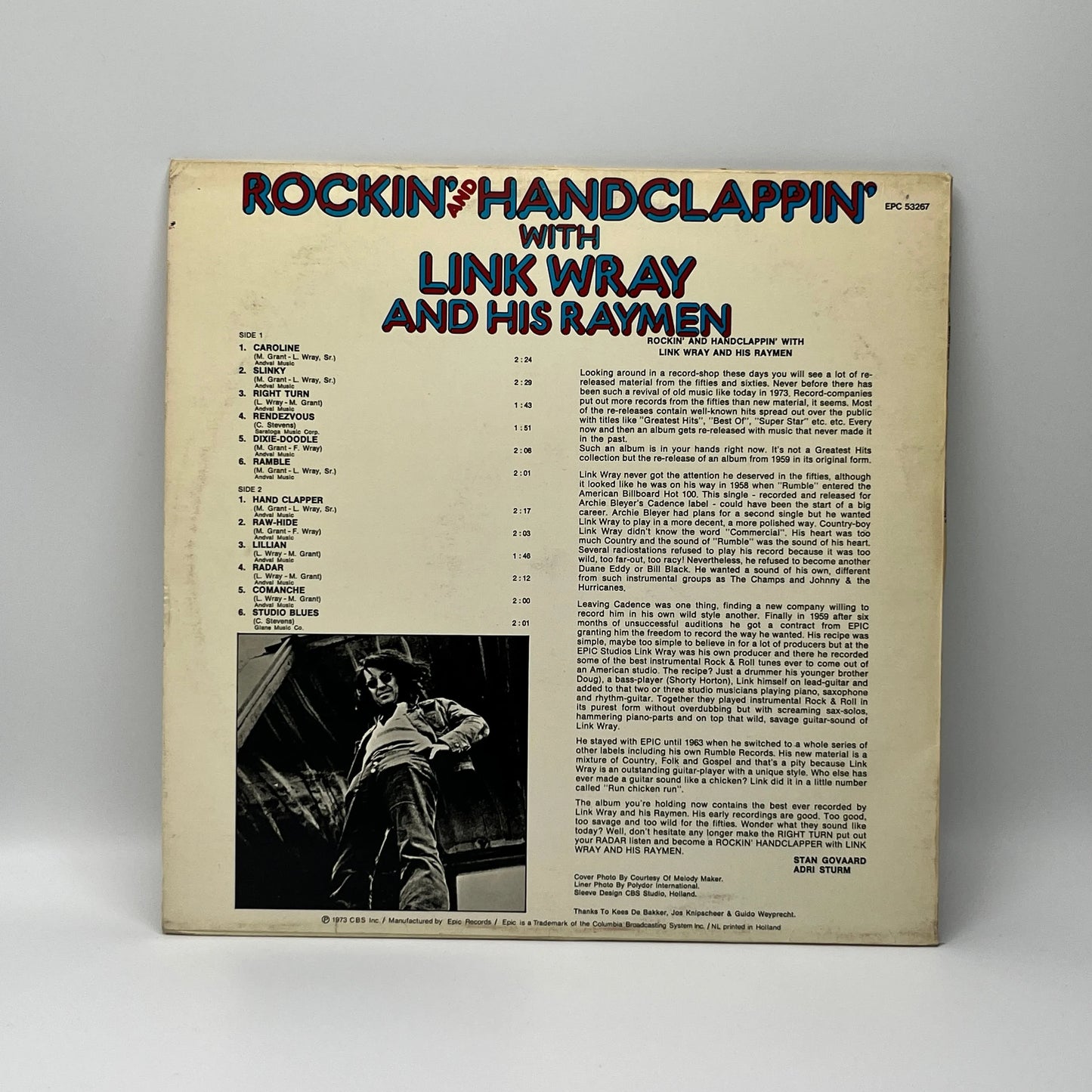 Link Wray And His Raymen – Rockin' And Handclappin' With Link Wray And His Raymen LP