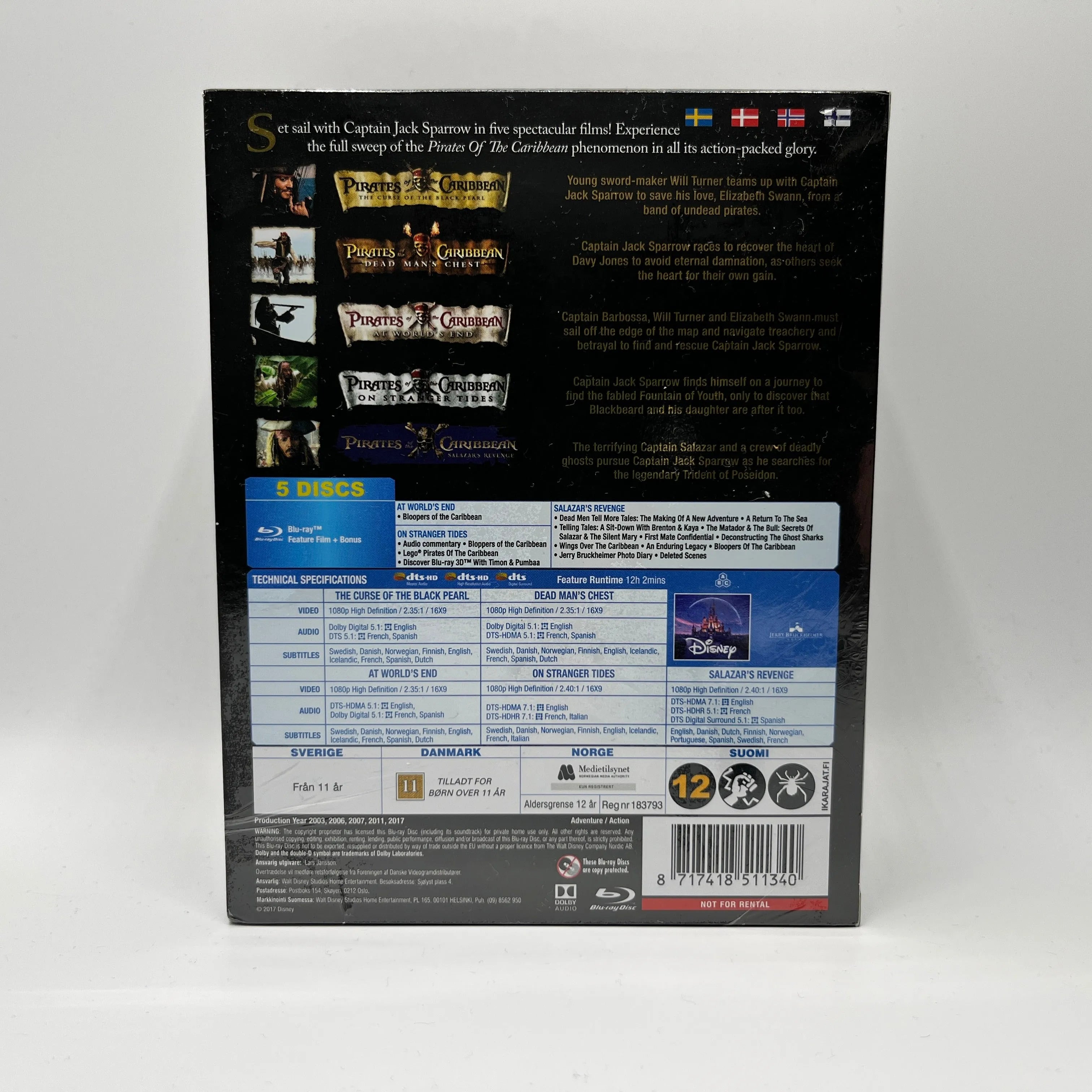 Pirates Of The Caribbean - 5-Movie Collection (Blu-Ray Box)