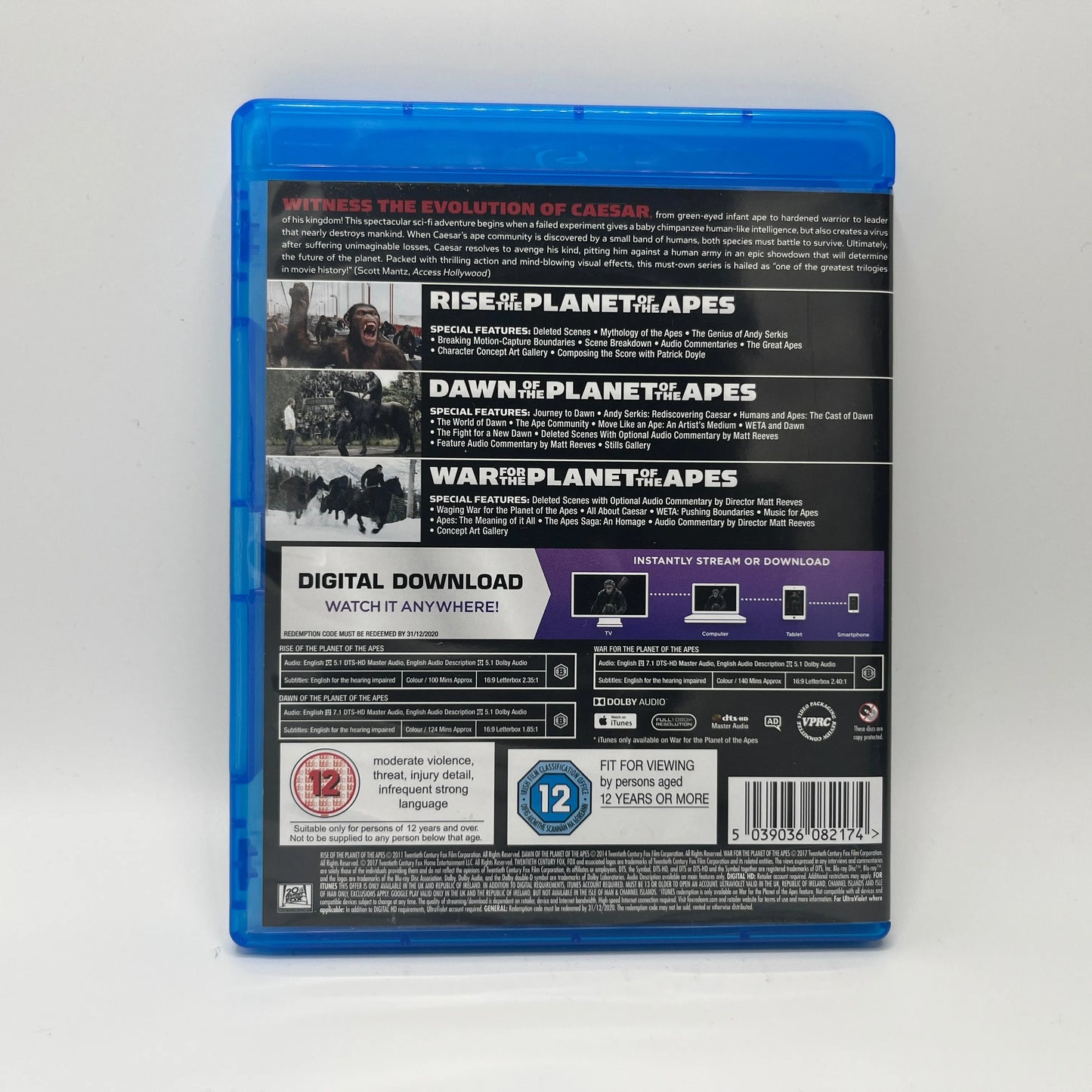 Planet Of The Apes Trilogy *Ei Suomi Txt* (Blu-Ray)