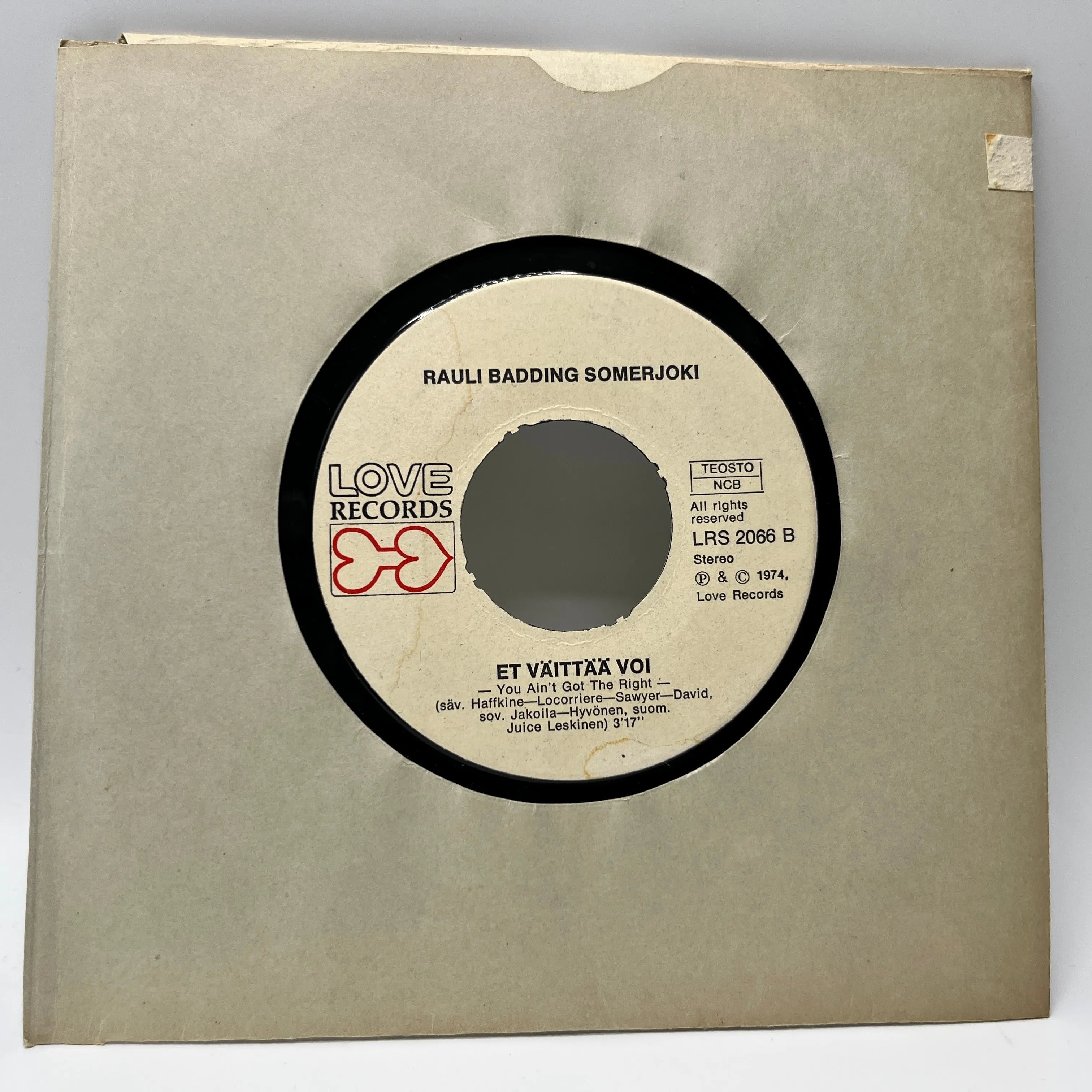 Rauli Badding Somerjoki - Et Väittää Voi / Goodbye Miss Rock'N Roll Single
