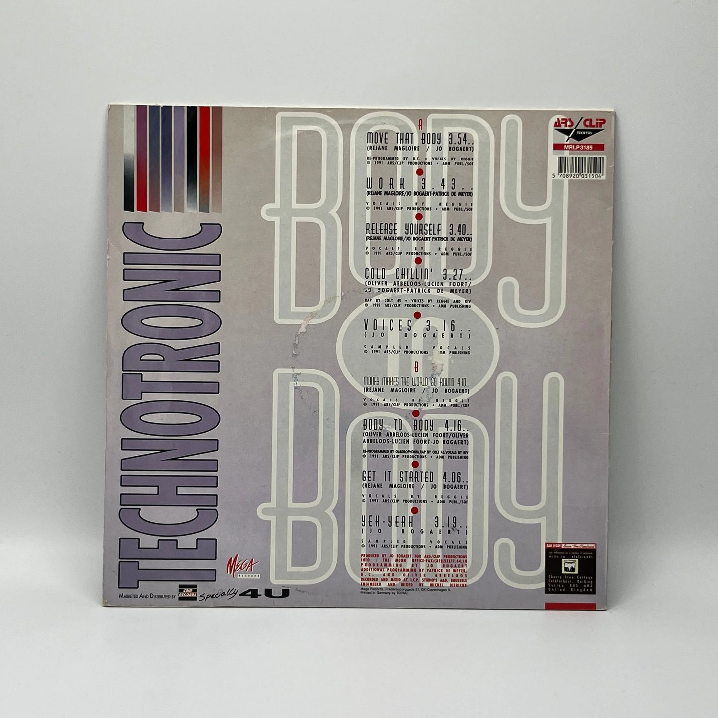 Technotronic - Body To Body LP