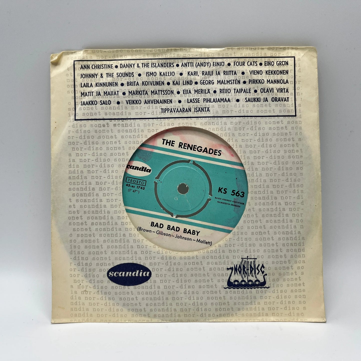 The Renegades - Cadillac/Bad Bad Baby Single